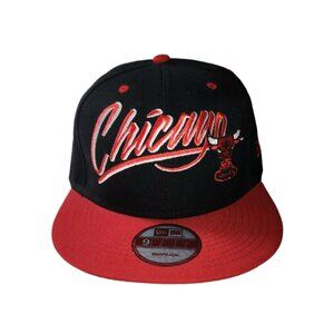 Chicago Bulls New Era 9Fifty Hat One Size Snapback Black Red Hardwood Classics